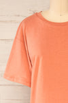 Sammia Rust Striped T-Shirt Dress | La petite garçonne  front close-up