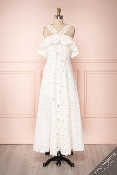 Sandelis White Embroidered Lace Maxi Dress | Boudoir 1861