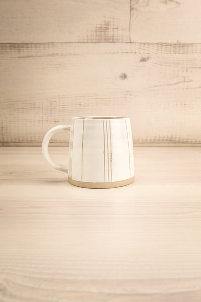 Sandstone White Mug w/ Taupe Lines | La petite garçonne