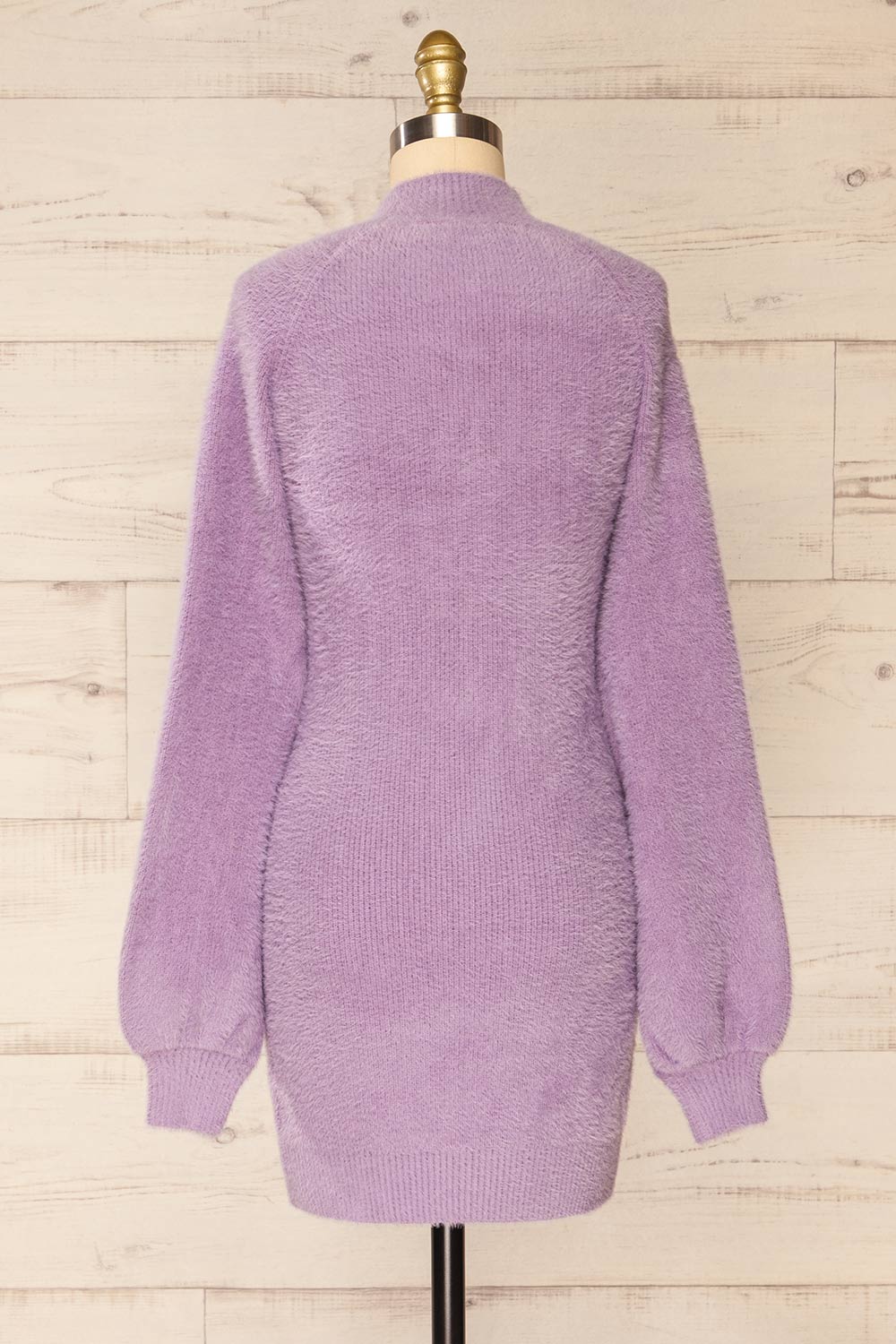 Sanlucar Lilac Long Sleeve Knit Short Dress | La petite garçonne back view