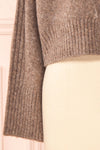 Sansia Taupe Soft V-Neck Cardigan | Boutique 1861 sleeve