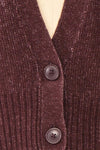 Sansia Wine Soft V-Neck Cardigan | Boutique 1861 fabric