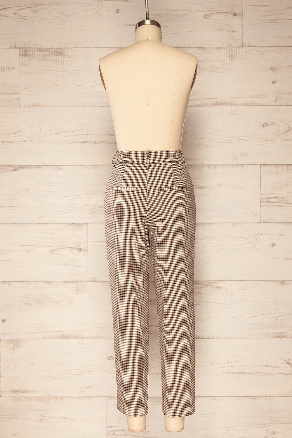 Santander High-Waisted Plaid Pants | La petite garçonne  back view