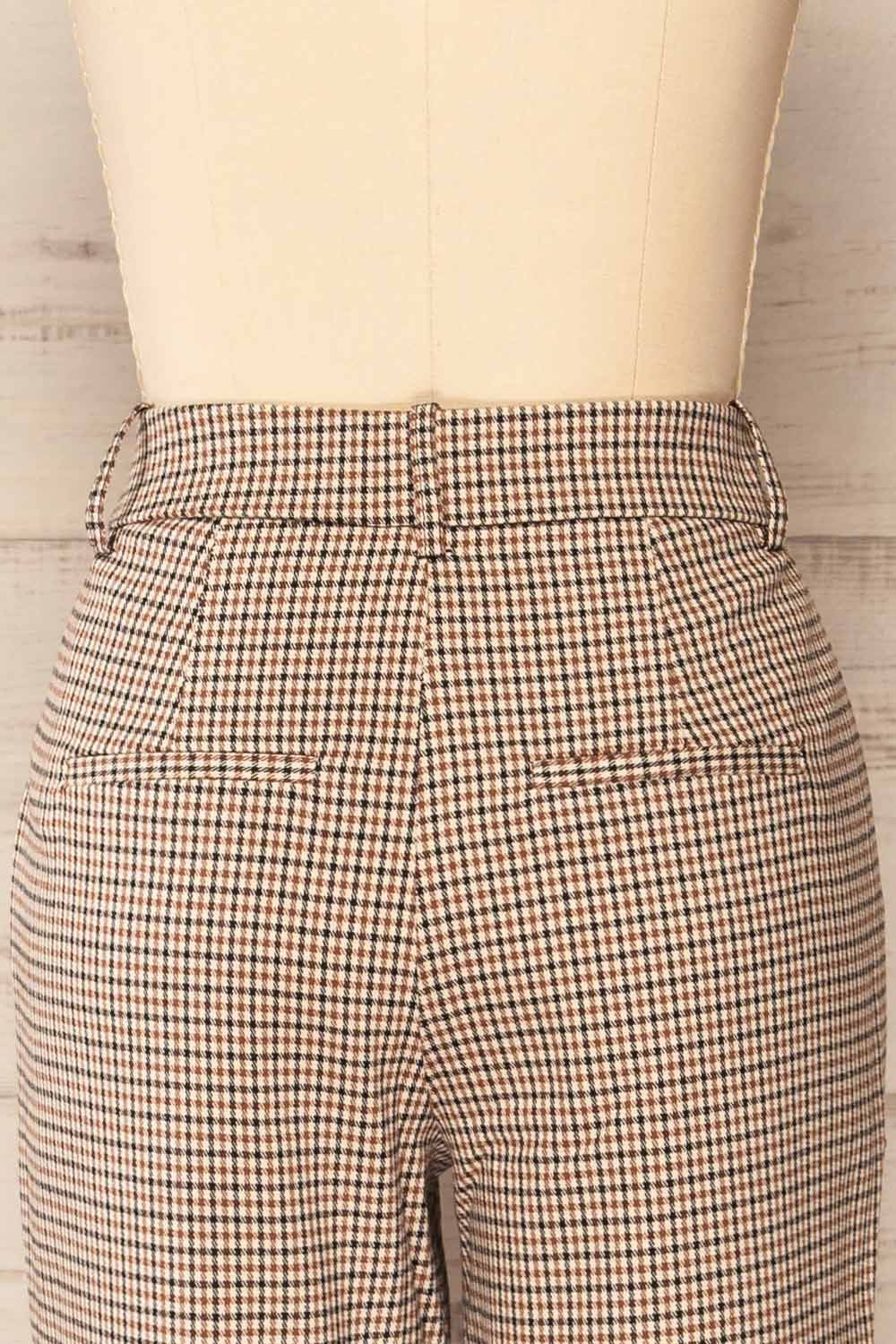 Santander High-Waisted Plaid Pants | La petite garçonne  back close-up