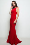 Sanya Red Mermaid Gown with Train | La Petite Garçonne front on model