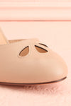 Sapinette Beige Round Toe Heeled Shoes | Boutique 1861 front close-up