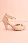 Sapinette Beige Round Toe Heeled Shoes | Boutique 1861 side view