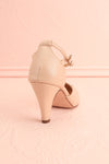 Sapinette Beige Round Toe Heeled Shoes | Boutique 1861 back view