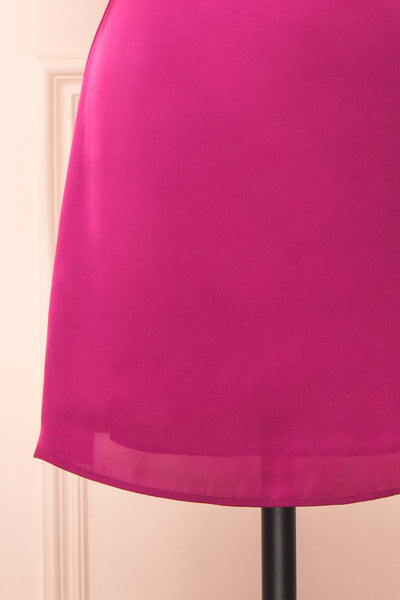 Sarah Mauve Short Satin Dress w/ Tie Straps | Boutique 1861 bottom