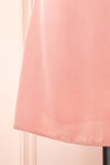 Sarah Pink Short Satin Dress w/ Tie Straps | Boutique 1861 bottom