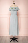Sarai Sky Blue Off-Shoulder Embroidered Midi Dress | Boutique 1861