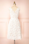 Sarita Ivory A-Line Lace Midi Dress w/ Wide Straps | Boutique 1861 back view
