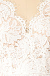 Sarita Ivory A-Line Lace Midi Dress w/ Wide Straps | Boutique 1861 fabric