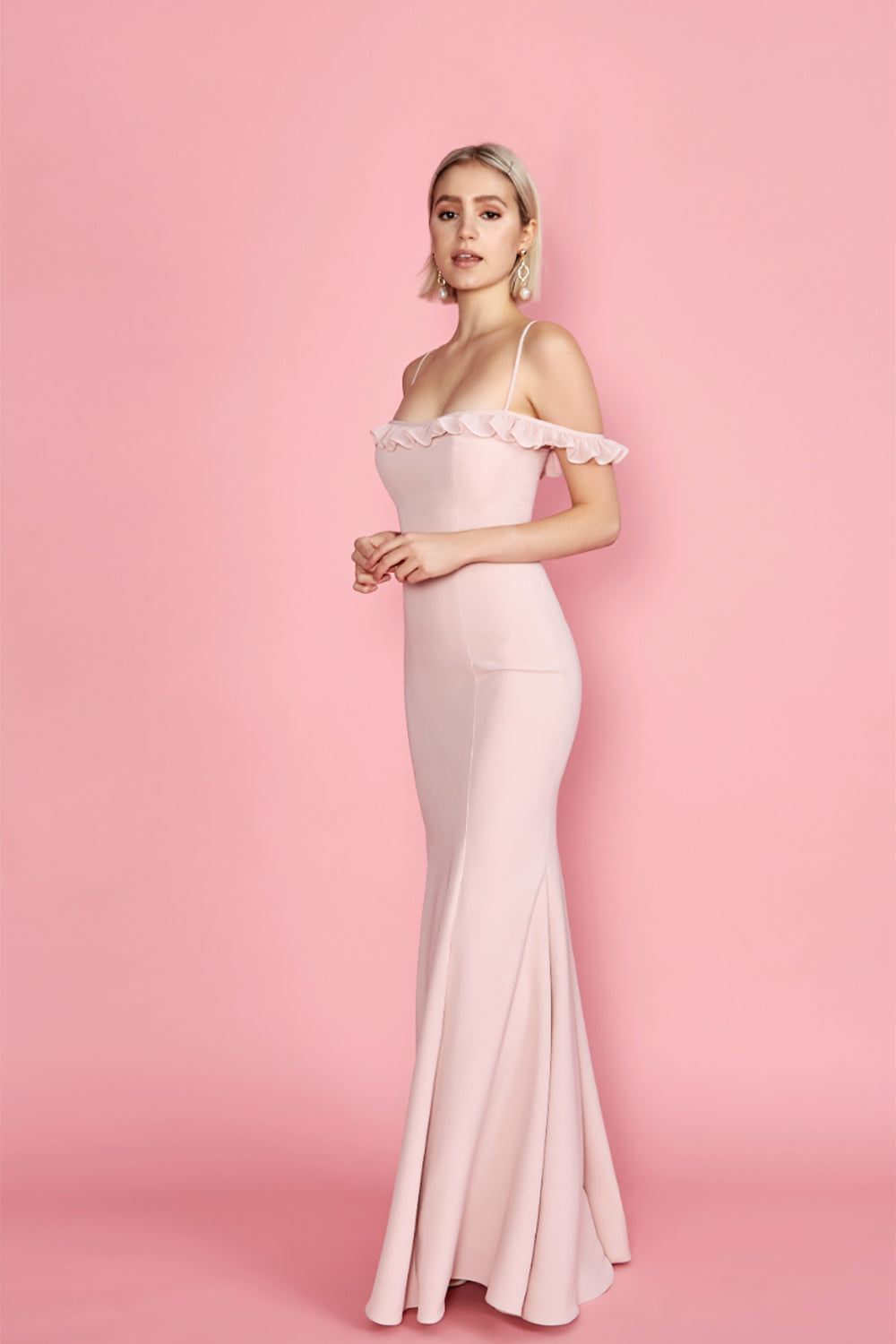 Sasha White Mermaid Bridal Dress | Boudoir 1861 front on model