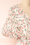 Saskia Faux Wrap Puffed Sleeves Midi Dress | Boutique 1861 side close-up
