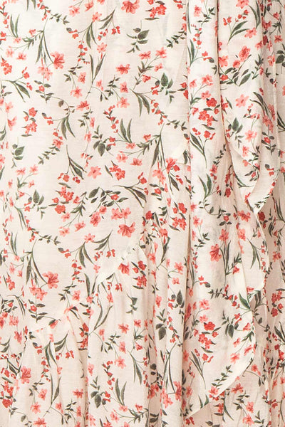 Saskia Faux Wrap Puffed Sleeves Midi Dress | Boutique 1861 fabric