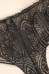 Satao Black & Beige Lace & Mesh Tanga Panty | La Petite Garçonne flat close-up