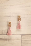 Sativa Aube Dusty Pink Pendant Tassels Earrings | La Petite Garçonne