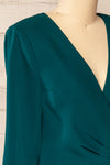 Savila Green Asymmetrical Blazer Dress | La petit garçonne side close-up