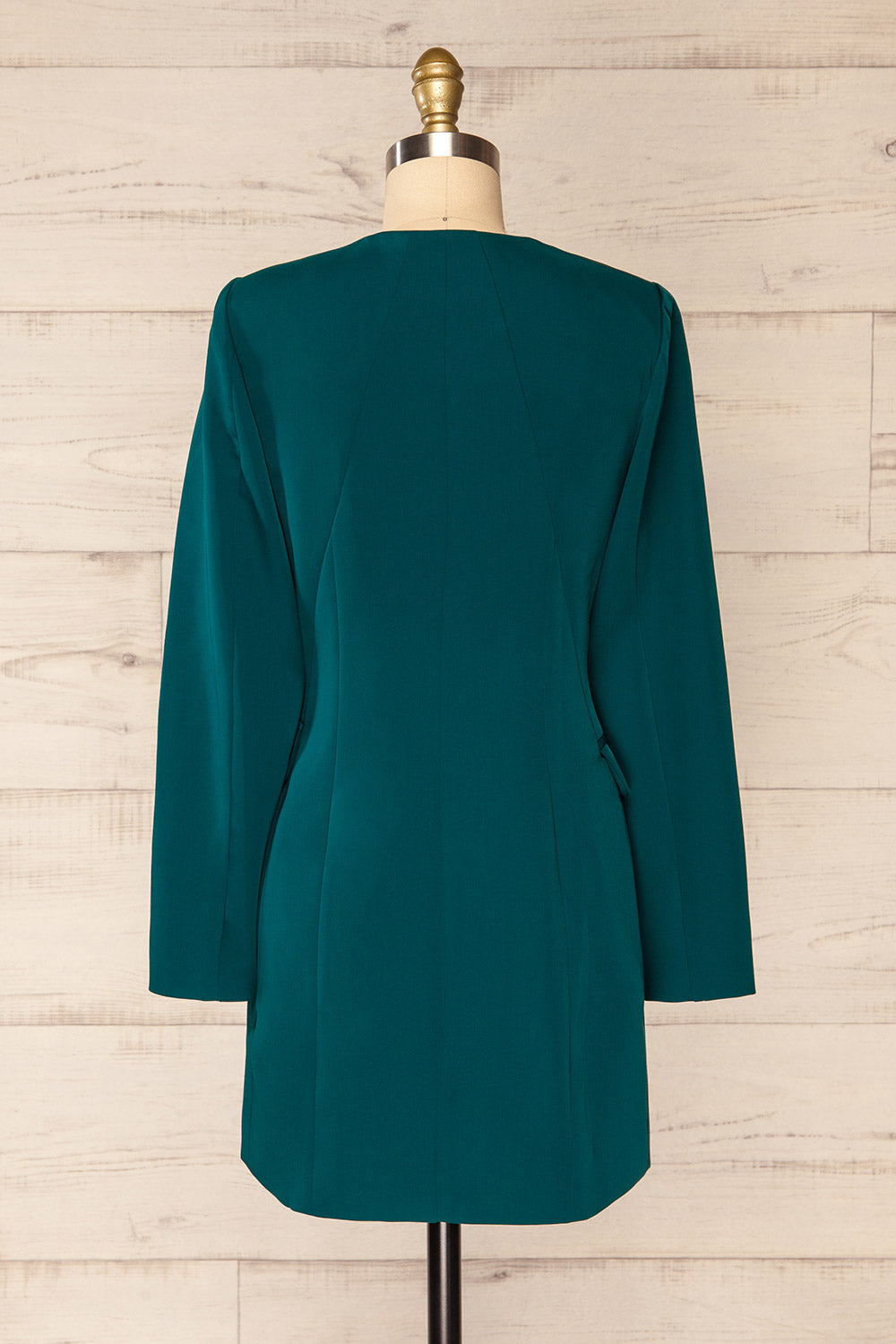 Savila Green Asymmetrical Blazer Dress | La petit garçonne back view