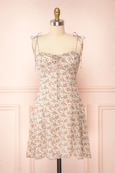Sazah Floral Midi Dress w/ Adjustable Straps | Boutique 1861 front view