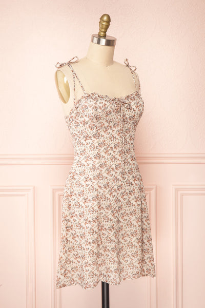 Sazah Floral Midi Dress w/ Adjustable Straps | Boutique 1861 side view