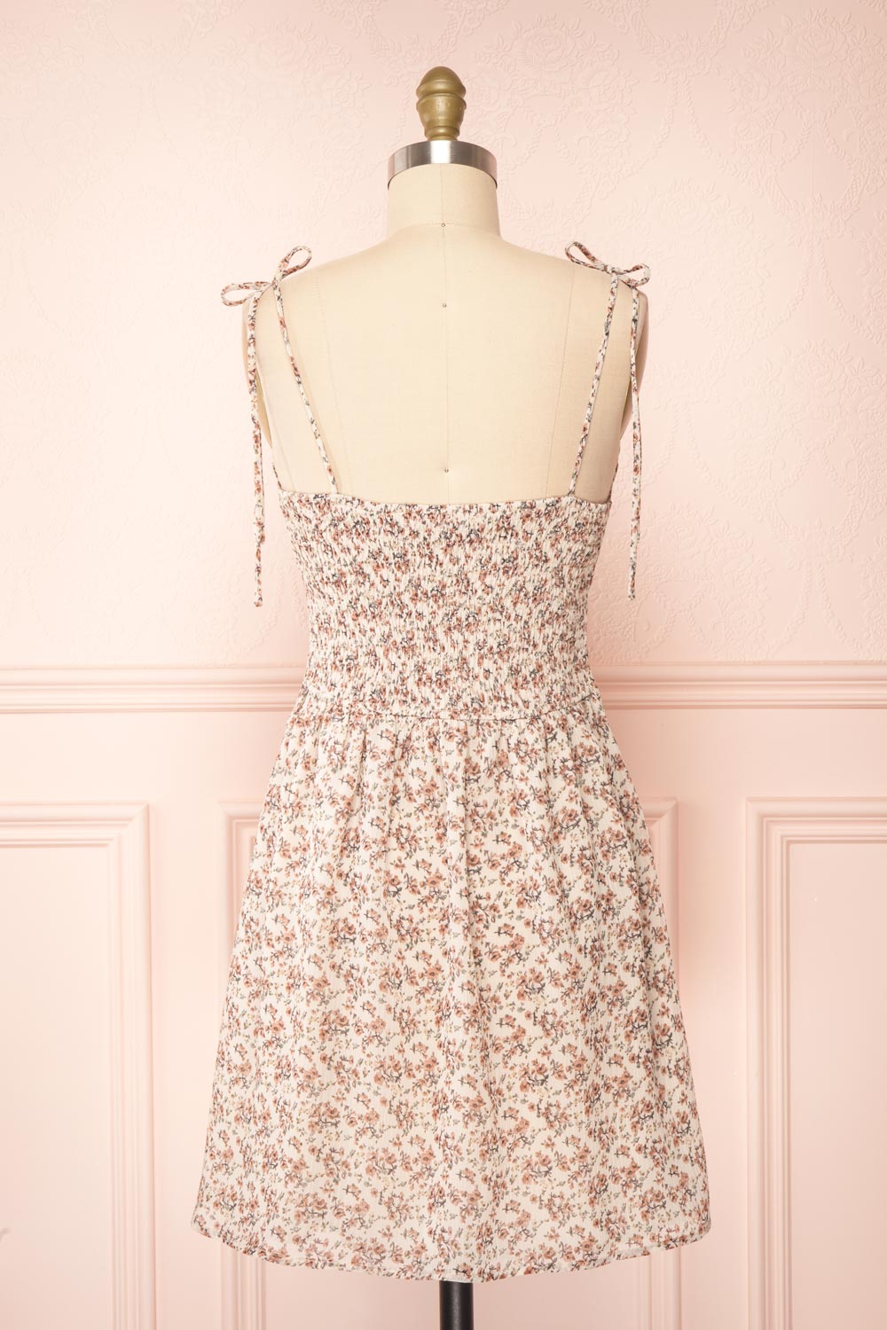 Sazah Floral Midi Dress w/ Adjustable Straps | Boutique 1861 back view