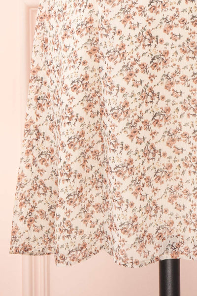 Sazah Floral Midi Dress w/ Adjustable Straps | Boutique 1861 bottom