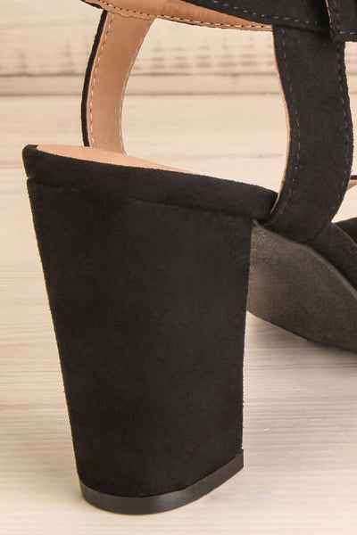 Scheffer Black Faux-Suede Block Heeled Sandals | La Petite Garçonne 9