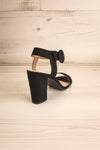 Scheffer Black Faux-Suede Block Heeled Sandals | La Petite Garçonne 8