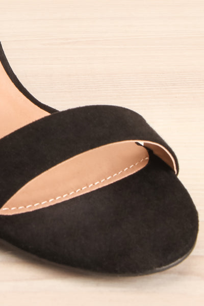 Scheffer Black Faux-Suede Block Heeled Sandals | La Petite Garçonne 4