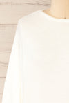 Scopello White Soft Knit Sweater w/ Open Back | La petite garçonne front close-up