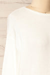 Scopello White Soft Knit Sweater w/ Open Back | La petite garçonne side close-up