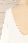 Scopello White Soft Knit Sweater w/ Open Back | La petite garçonne back close-up