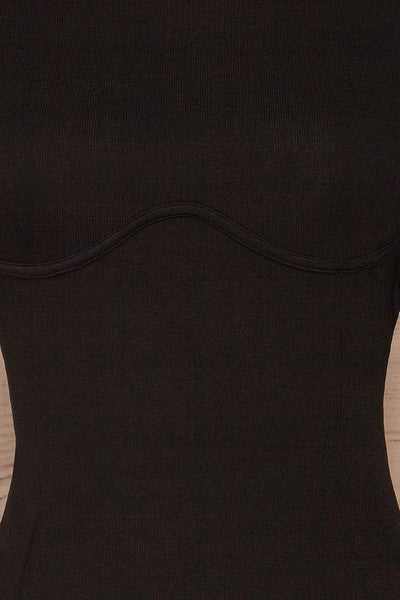 Scunthorpe Black Open Back Bodysuit | La petite garçonne fabric
