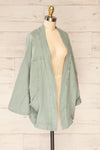 Seda Green Textured Long Sleeve Kimono | La petite garçonne side view