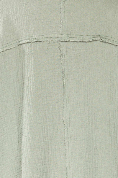 Seda Green Textured Long Sleeve Kimono | La petite garçonne fabric