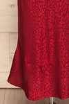 Seefeld Cerise Red Leopard Print Slip Dress skirt close up | La Petite Garçonne