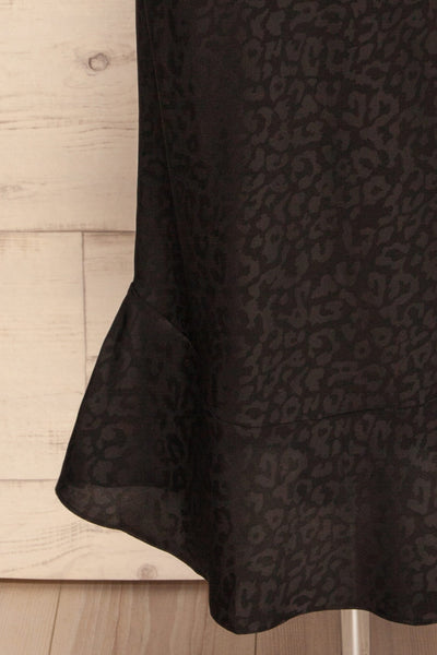 Seefeld Mure Black Leopard Print Slip Dress skirt close up | La Petite Garçonne
