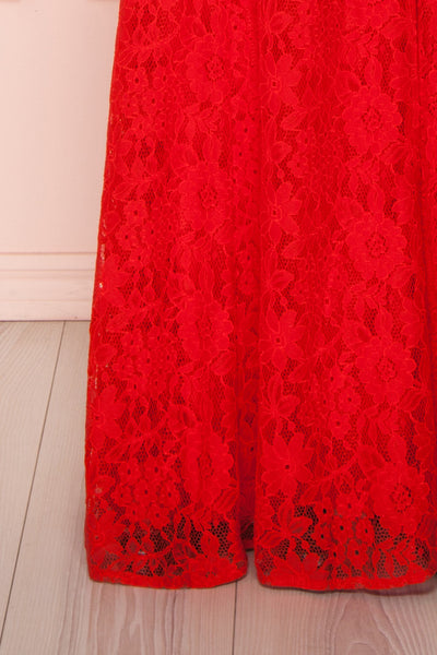 Selenay | Red Lace Gown