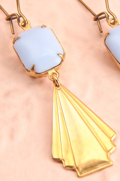 Selma Lagerlof Gold & Blue Pendant Earrings | Boutique 1861