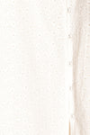 Senga White Short Sleeve Embroidered Midi Dress | Boutique 1861 fabric