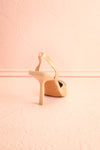 Sentiment Ivory Satin Pointed-Toe Heels w/ Sequin Bow | Boutique 1861 back view