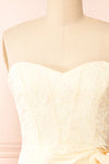 Seorie Strapless Corset Short Floral Dress | Boutique 1861 front close-up