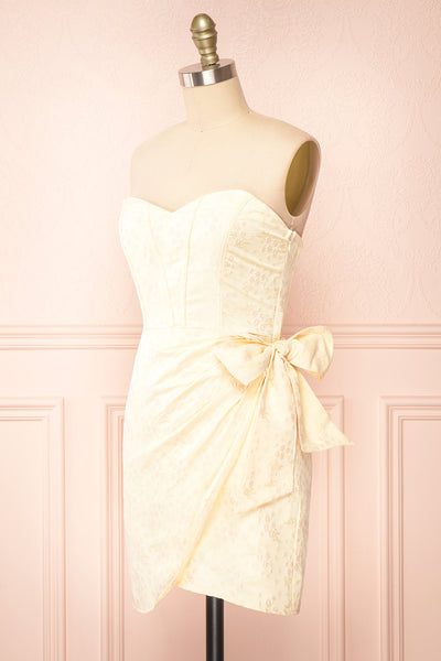 Seorie Strapless Corset Short Floral Dress | Boutique 1861 side view