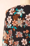 Serafina Short Floral Wrap Dress w/ Long Sleeves | Boutique 1861 back close-up