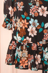 Serafina Short Floral Wrap Dress w/ Long Sleeves | Boutique 1861 bottom