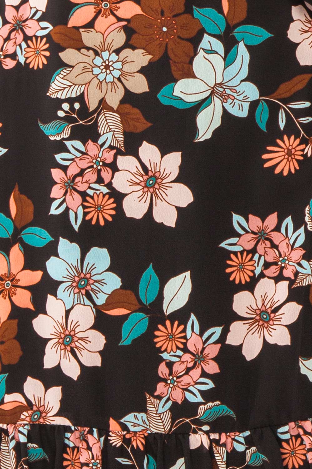 Serafina Short Floral Wrap Dress w/ Long Sleeves | Boutique 1861 fabric 