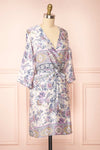 Serenite Navy Paisley Pattern Short Kimono | Boutique 1861 side view