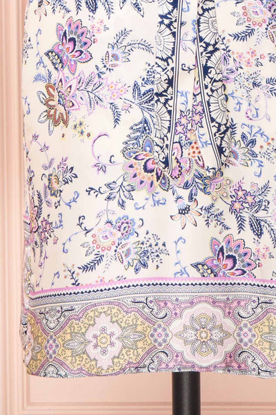 Serenite Navy Paisley Pattern Short Kimono | Boutique 1861 bottom